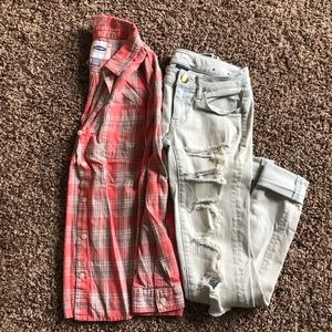 Old Navy Pink Flannel (size-M)